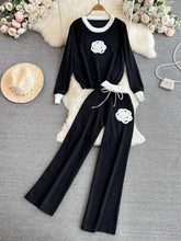 Load image into Gallery viewer, Knitted Terno Pants Rose #9738