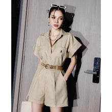 Load image into Gallery viewer, BKK Short Sleeve Striped Shirt & Shorts w/ Belt 9352