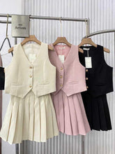 Load image into Gallery viewer, Sleeveless Terno Pleated Mini Skirt #7967