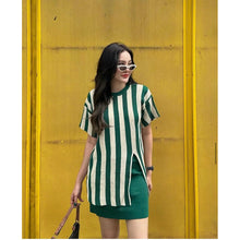 Load image into Gallery viewer, Knitted Stripe Terno Mini Skirt #9727 768