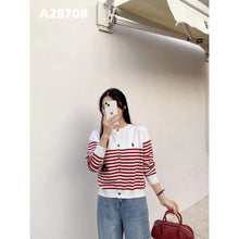 Load image into Gallery viewer, Longsleeve Stripe Knitted Top #A2870