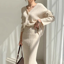 Load image into Gallery viewer, Knitted Terno Long Skirt and Longsleeve Top #2629