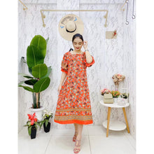 Load image into Gallery viewer, Summer Floral Square Neck Puff Sleeve Elegant Long Dress For Women 3058
