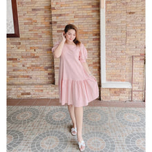 Load image into Gallery viewer, BKK Square Neck Ribbon Back Puff Sleeve Midi Dress
