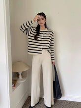 Load image into Gallery viewer, Stripe Longsleeve Knitted Terno Pants #5657
