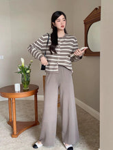 Load image into Gallery viewer, Stripe Longsleeve Knitted Terno Pants #5657
