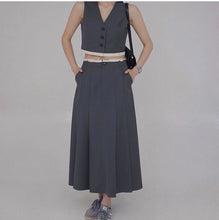 Load image into Gallery viewer, Sleeveless Pleated Terno Longskirt #7263
