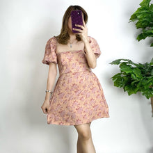 Load image into Gallery viewer, Bustier Floral Puff Sleeve Dress
