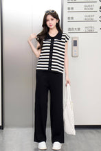 Load image into Gallery viewer, Sleeveless Stripe Knitted Terno Pants #7350
