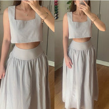 Load image into Gallery viewer, Soleil Linen Crop Top and Maxi Skirt Set
