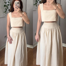 Load image into Gallery viewer, Soleil Linen Crop Top and Maxi Skirt Set
