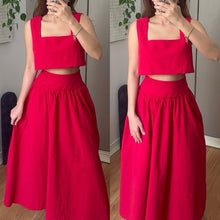 Load image into Gallery viewer, Soleil Linen Crop Top and Maxi Skirt Set
