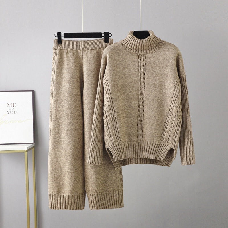 Turtleneck Knitted Terno Pants #8807