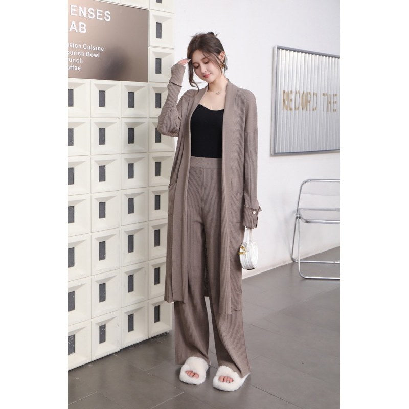 Long Cardigan & Terno Pants Knitted #1501