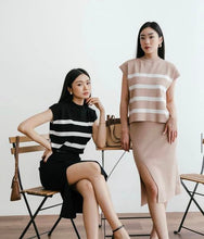 Load image into Gallery viewer, Stripe Knitted Terno Midi Skirt #9507
