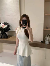 Load image into Gallery viewer, Pastel Color Halter Sexy Knitted Top with Side Slit #5690
