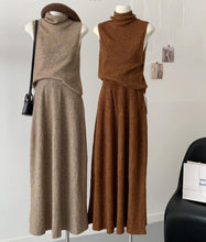 Load image into Gallery viewer, Turtleneck Knitted Terno Longskirt #9762
