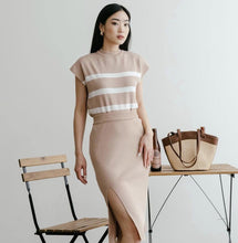 Load image into Gallery viewer, Stripe Knitted Terno Midi Skirt #9507
