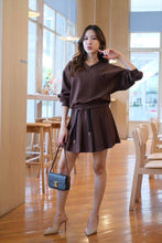 Load image into Gallery viewer, V-neck Top &amp; Skirt Set #7912
