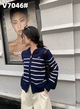 Load image into Gallery viewer, Stripe Longsleeve Knitted Top #V7046
