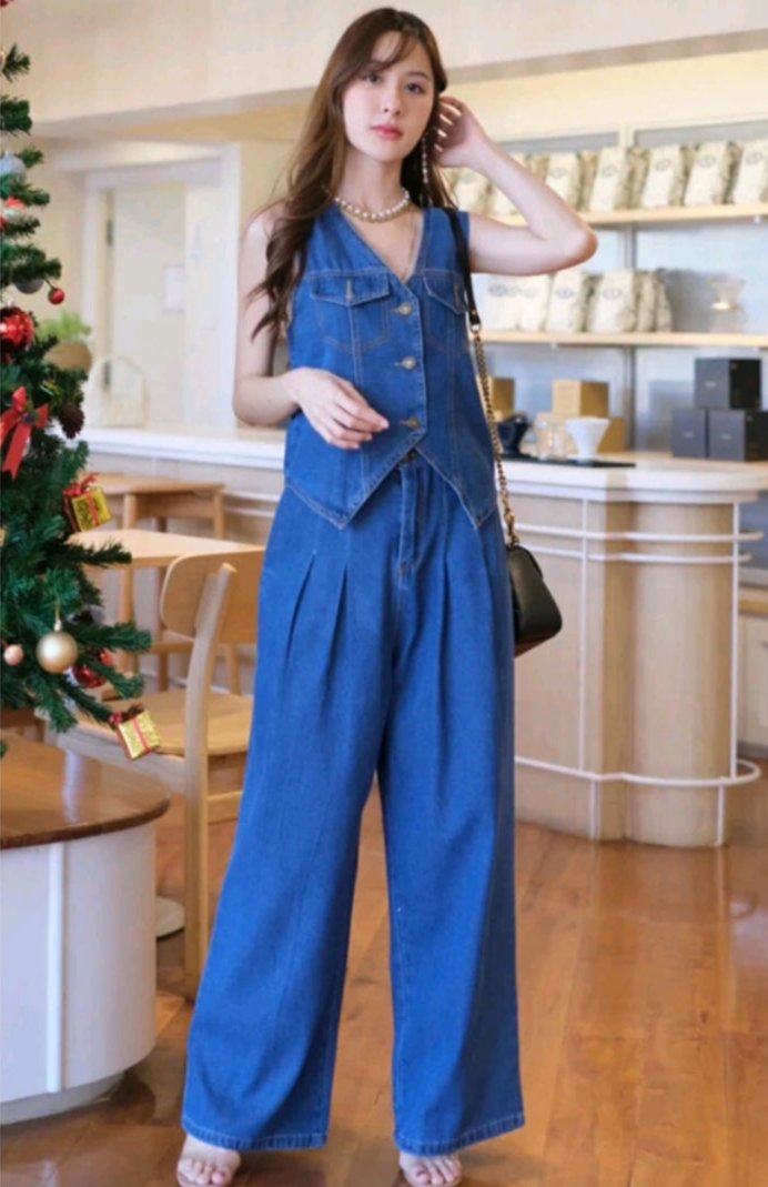 Denim Vest & Pants Set #6820