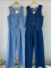 Load image into Gallery viewer, Denim Vest &amp; Pants Set #6820
