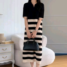 Load image into Gallery viewer, Stripe Knitted Maxi Dress #7009
