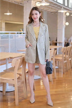 Load image into Gallery viewer, BKK Checkered 3in1 Blazer &amp; Shorts Set
