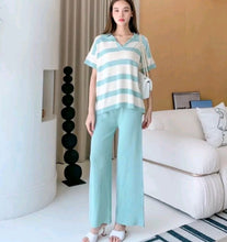 Load image into Gallery viewer, V-Neck Stripe Terno Pants #3022
