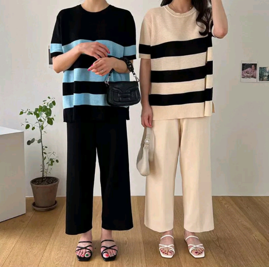 Big Stripe Knitted Terno Pants #8701 #769