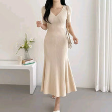 Load image into Gallery viewer, V-Neck Sexy Knitted Maxi Dress #9713
