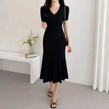 Load image into Gallery viewer, V-Neck Sexy Knitted Maxi Dress #9713
