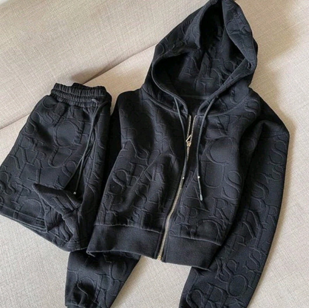 Embossed Terno Short Hoodie #8001