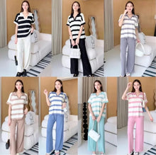 Load image into Gallery viewer, V-Neck Stripe Terno Pants #3022
