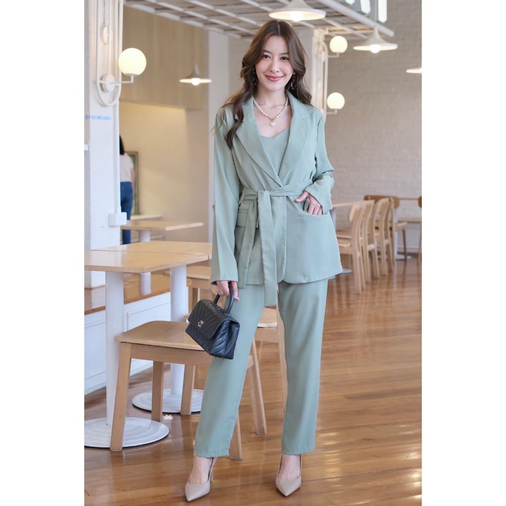 BKK 3in1 Plain Blazer & Pants Set #1803