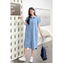 Load image into Gallery viewer, Denim Buttondown Dress Floral
