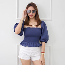 Load image into Gallery viewer, Ciello Puff Sleeve Smocked Top
