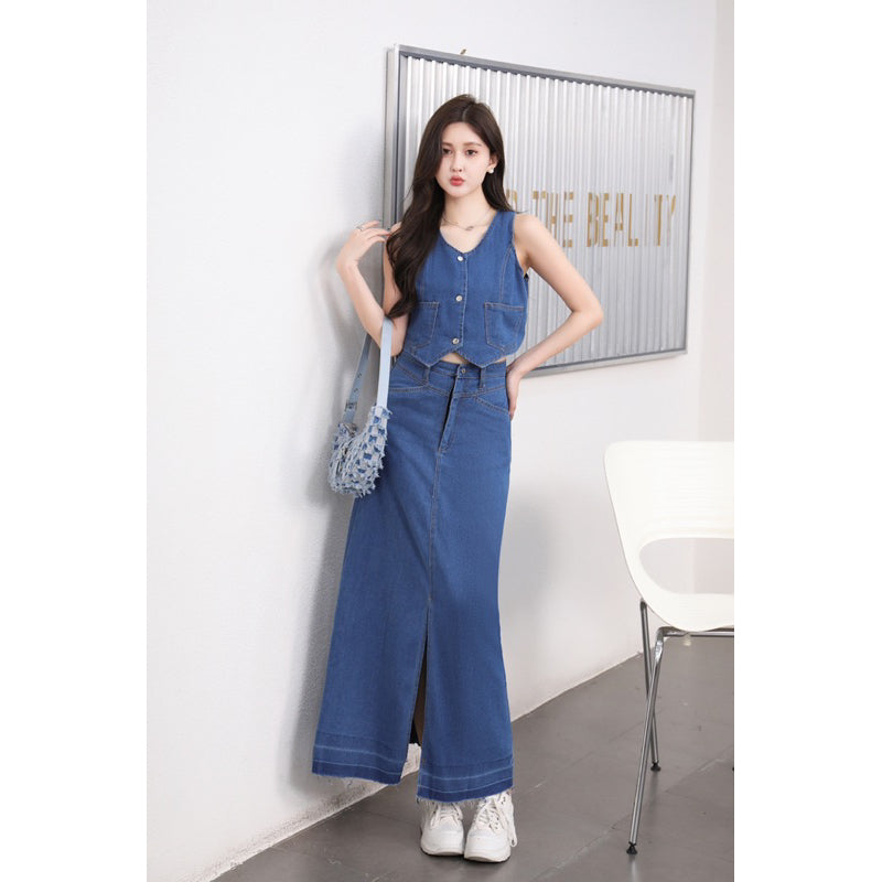 Denim Terno Longskirt #7295