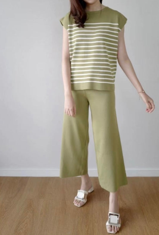 Stripe Knitted Terno Pants #0906