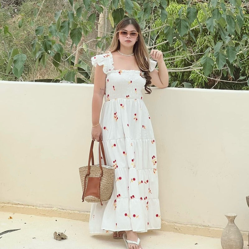 Hallie Butterfly Smocking Maxi Summer Dress