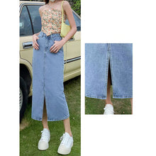 Load image into Gallery viewer, BKK Denim Split A-Line High Waist Skirt #006
