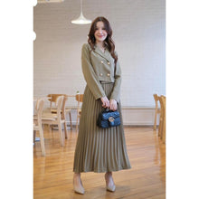 Load image into Gallery viewer, Blazer &amp; Pleated Midi Skirt Set #3313
