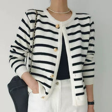 Load image into Gallery viewer, Longsleeve Stripe Blazer Cardigan #5673
