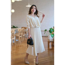 Load image into Gallery viewer, Drop Shoulder Shirt &amp; Pleated Midi Skirt Set
