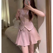 Load image into Gallery viewer, Sleeveless Terno Pleated Mini Skirt #7967
