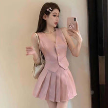 Load image into Gallery viewer, Sleeveless Terno Pleated Mini Skirt #7967
