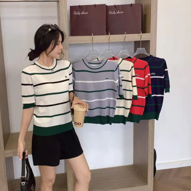 Stripe Korean Knitted Top #78651