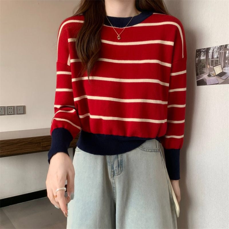 Stripes Longsleeve Knitted Top #2693