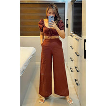 Load image into Gallery viewer, Puff Sleeves Top and Pants Set
