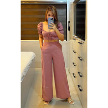 Load image into Gallery viewer, Puff Sleeves Top and Pants Set
